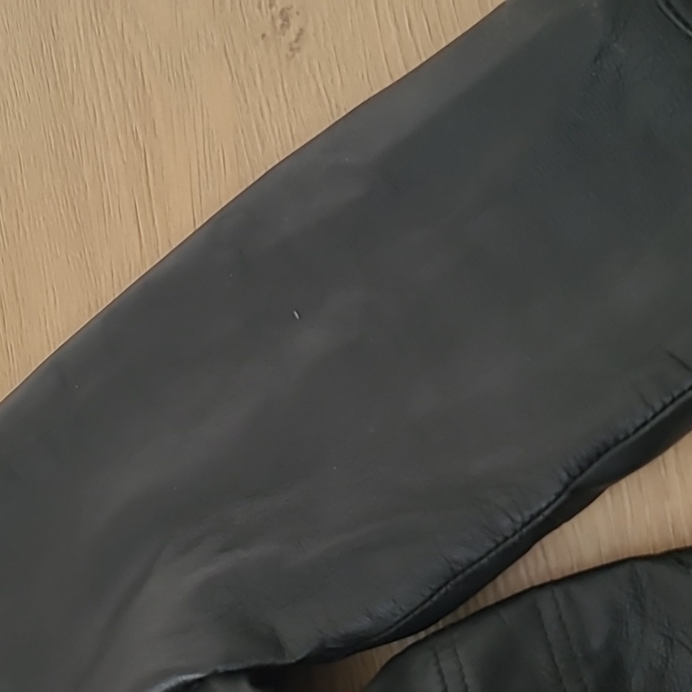 100% Genuine Leather Moto Biker Jacket Black Large - Picture 12 of 15